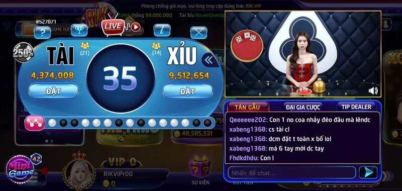 Tài xỉu livestream Rikvip may88